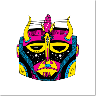 CMYK African Mask No 8 Posters and Art